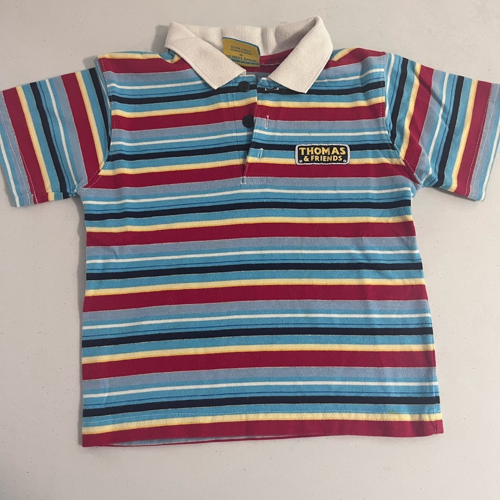 ✨5/$20✨ 2006 Thomas & Friends Kids Polo Shirt - Red, Blue, Yellow Stripes